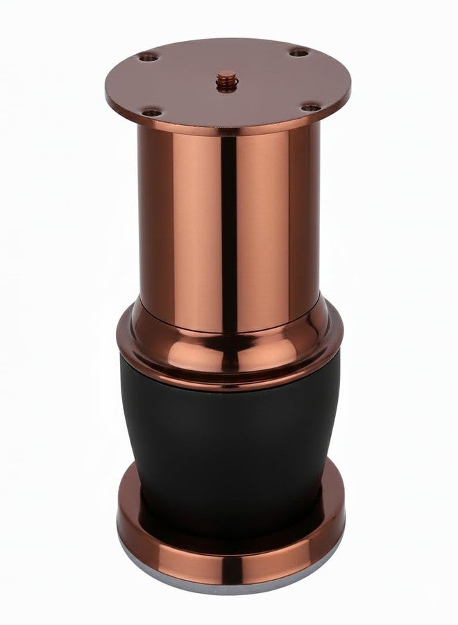 JAGGER JAG411 [4 بوصة] أرجل دعم أثاث من الفولاذ المقاوم للصدأ للأرائك والأسرة والخزائن والطاولات | أرجل دعم خزائن قوية ومتينة من الفولاذ المقاوم للصدأ | سهلة التركيب، تدوم طويلاً (2، ذهبي وردي/أسود) - Image 2